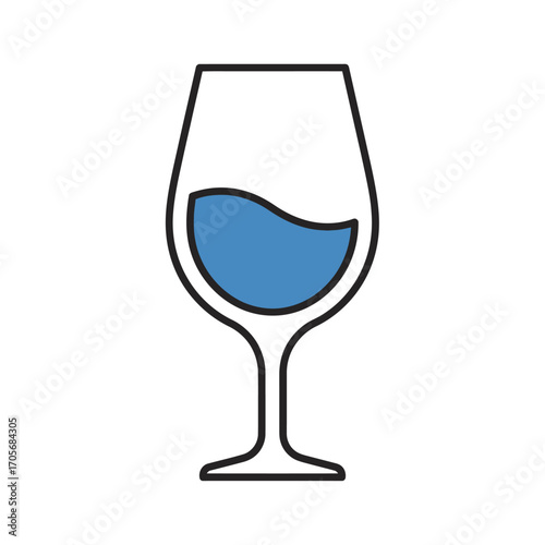 Elegant wine glass filled with blue liquid, perfect for beverages and celebrations.