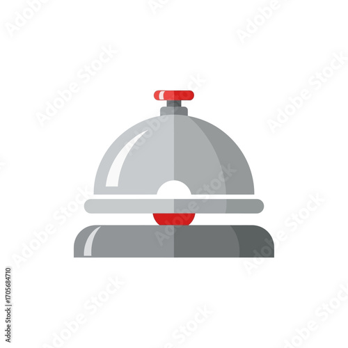 Hotel service bell icon in a flat design style.