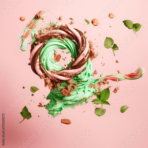 Mint Chocolate Swirl Ice Cream Explosion