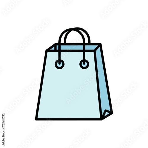 light blue shopping bag illustration.