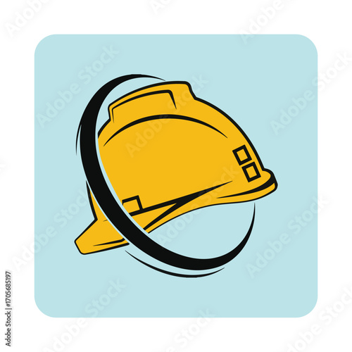 Circle swoosh and safety helmet