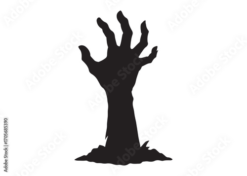 zombie hand logo silhouette vector, halloween zombie hands vector silhouette illustration, vector zombie hand silhouette, zombie ghost hand logo silhouettes vector on white background