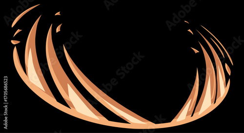 illustration of a dynamic, crescent-shaped energy slash, reminiscent of a shockwave from a powerful ground strike or a swift sword attack in anime and manga.