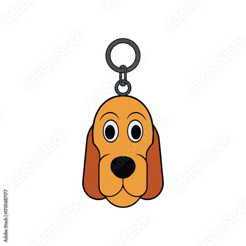 Bloodhound Dog Face Keychain Design Vector