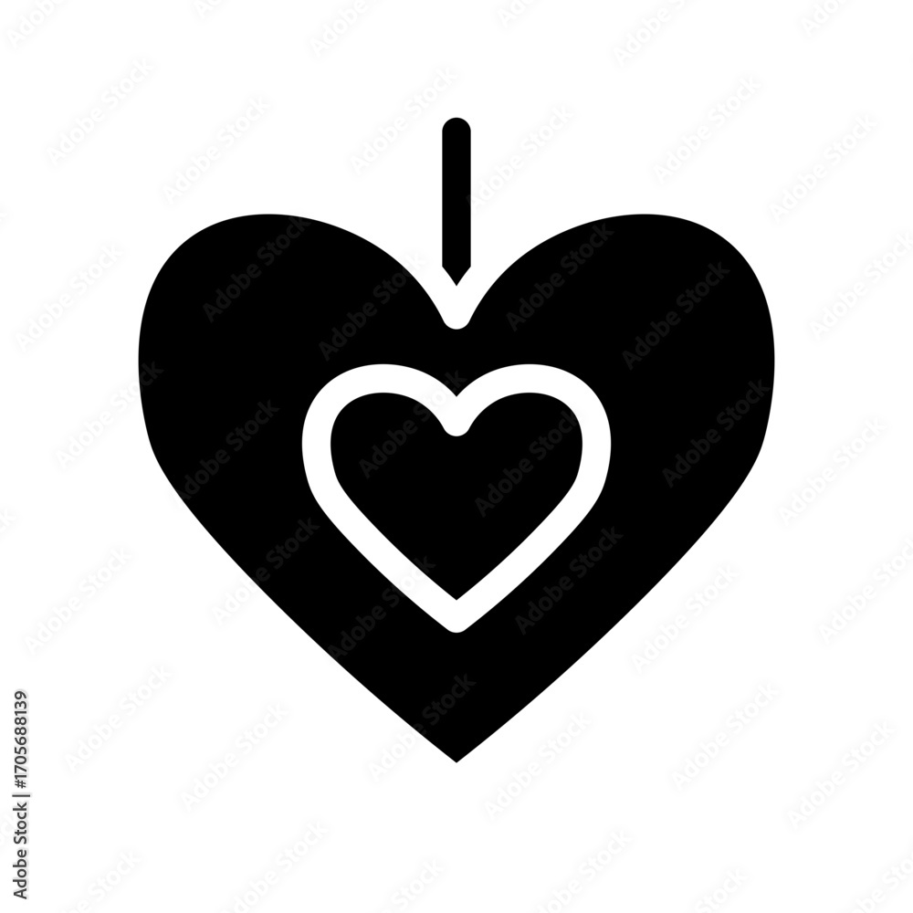 Fototapeta premium heart glyph icon