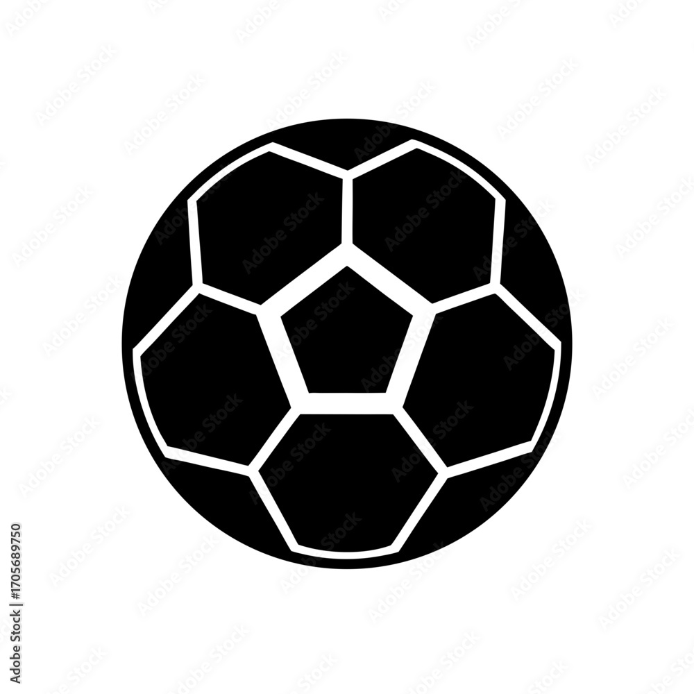 Fototapeta premium Black and white soccer ball simple design on transparent background