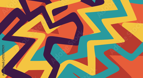 Abstract zigzag pattern in vibrant colors.