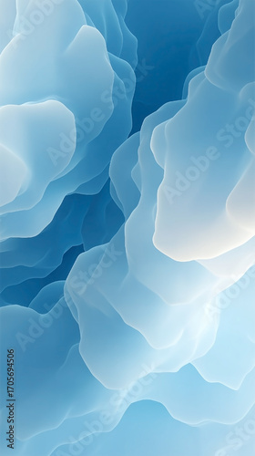 A blue and white image of a cloud with a white line in the middle. The image has a dreamy and peaceful mood