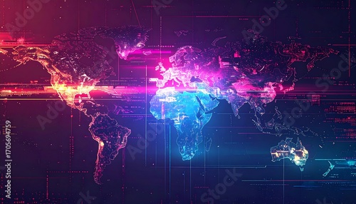 Global data network map