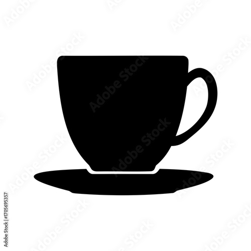 Elegant silhouette of a cup and saucer, showcasing simplicity and sophistication