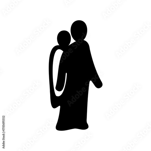 A mother and child silhouette depicting parenting and motherhood moments of love