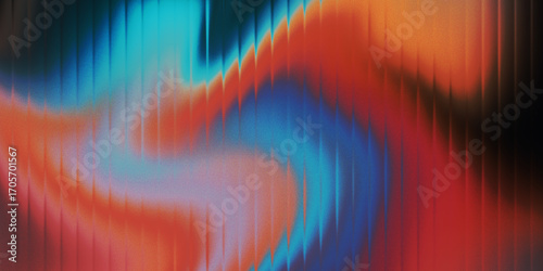 Foto Abstract digital art with vibrant swirling colors and glitch effect