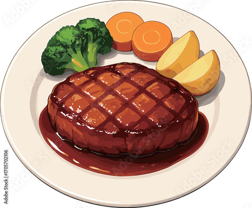 ステーキプレートのイラスト