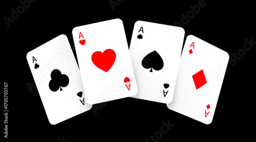 Poker cards. Casino banner. Vector illustration.
