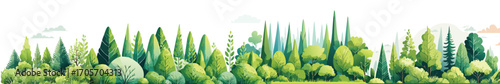  Watercolor style hand drawn top of view tree garden useful for landscape design