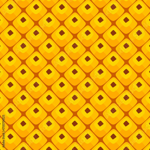 Pineapple texture Pattern Background. Pineapple Seamless Pattern. Tropical Fruit Peel Vector Background