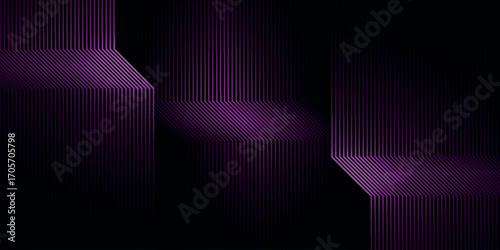 Dark abstract background with overlapping glowing purple lines. Modern graphic design element for covers, banners, flyers, cards, or brochures. VOL. 2