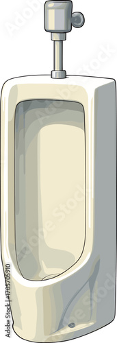 立ち小便用男性便器のイラスト