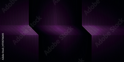 Dark abstract background with overlapping glowing purple lines. Modern graphic design element for covers, banners, flyers, cards, or brochures. VOL. 3