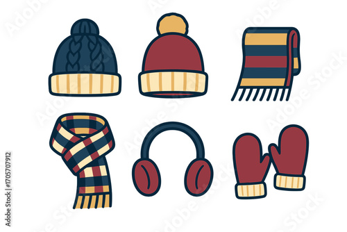 Cozy Winter Accessories Collection: Beanies, Scarves, Mittens, Ear Muffs