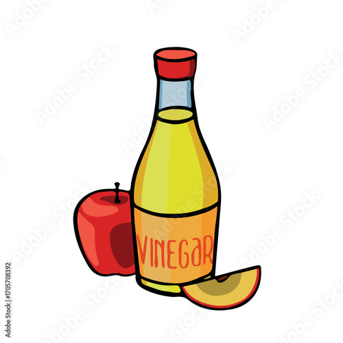 Apple cider vinegar for salad vector illustration