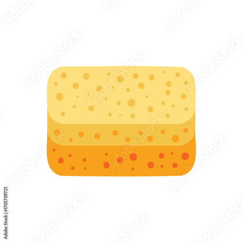 Porous Cleaning Sponges Stacked, Yellow and Orange Colors, Household Cleaning Supplies, Cleaning Tool