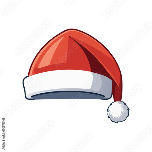 Cartoon Santa Hat for Festive Celebrations  A Vibrant and Joyful Illustration for Holiday Season
