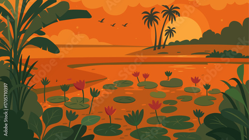 Sunset landscape bangladesh