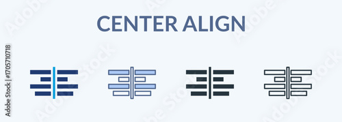 Center Align Multiple Style Icon Collection