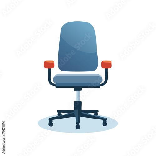 Blue Ergonomic Office Chair with Armrests for Comfort and Support in Workplace
