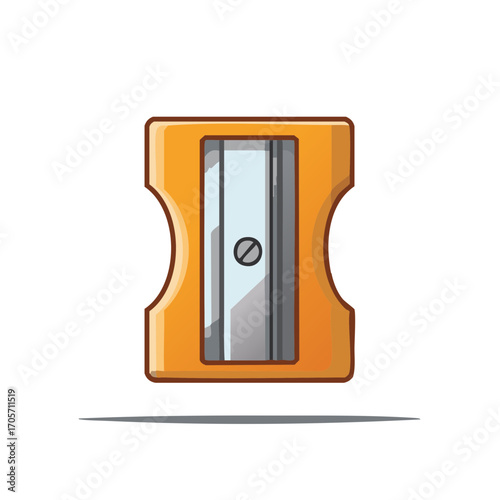 Orange Pencil Sharpener Illustration, School, Office Supplies