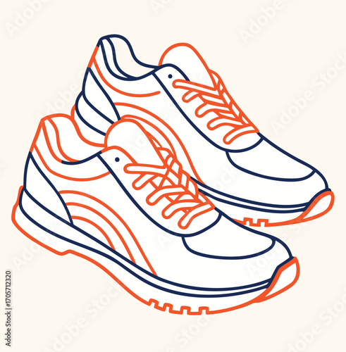 Vector illustration of a pair of vintage figure skates on a winter ice rink