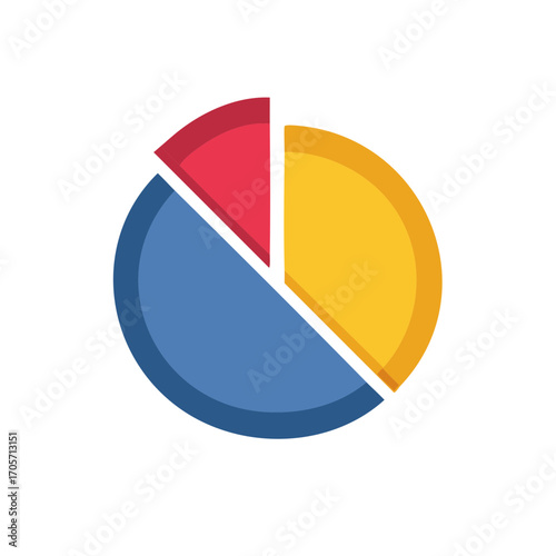 Colorful 3D Pie Chart Illustrating Market Share, Business Analytics and Financial Reporting