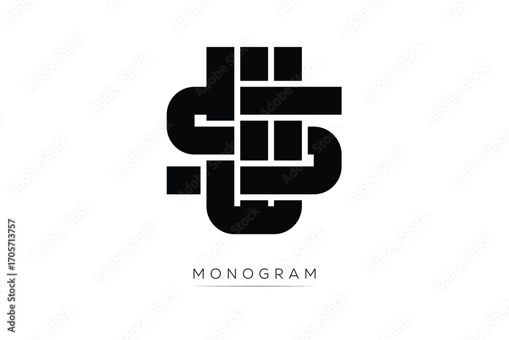 Fototapeta premium WS Creative Latter Logo. Monogram Logo Design. Modern Minimal Initials Sing Symbol .