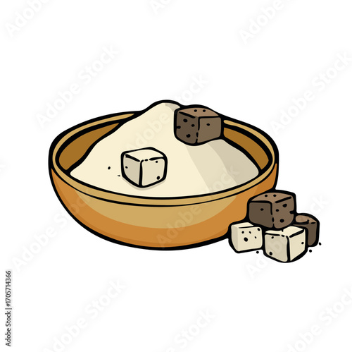 Granulated sugar food symbol vector illustration