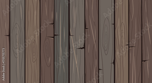 Vertical wooden planks with various colors and textures create a rustic background.