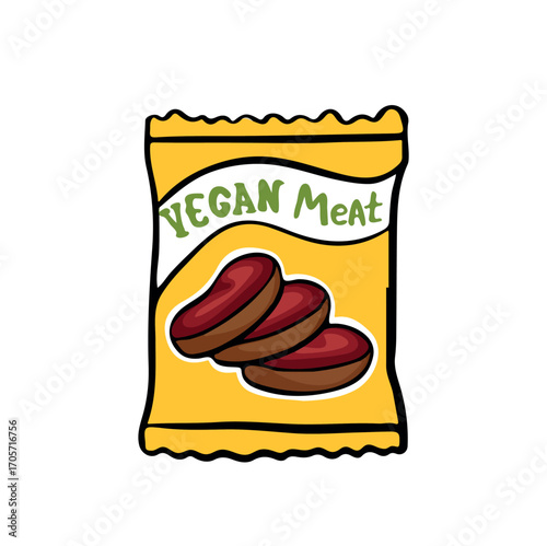 vegan meat snack vector illustration