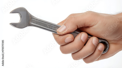 Hand Gripping an Open-End Wrench