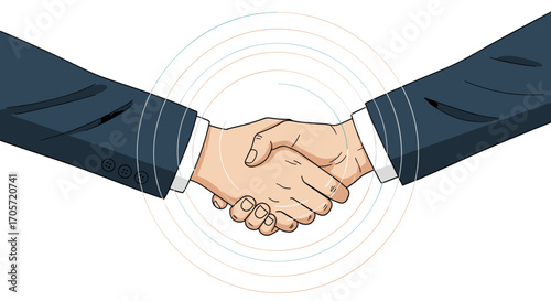 Business partners shaking hands to seal a deal.