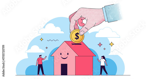 Saving Money for a House Investment Concept.