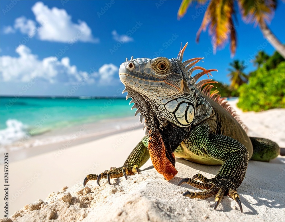 Obraz premium iguana on the beach