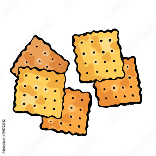 Cookies crackers snack food vector illustration