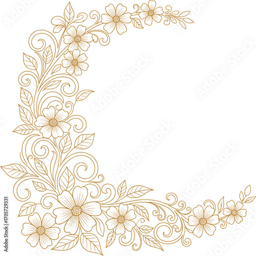 Elegant Floral Crescent Border Design