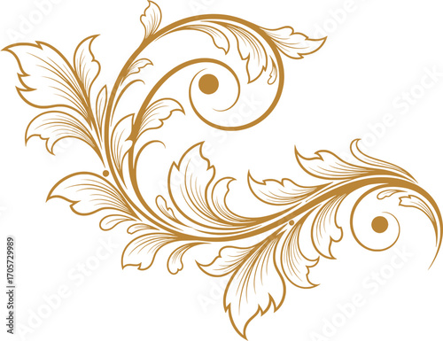 Elegant Floral Swirl Ornament Design
