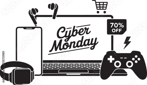 Cyber Monday electronics sale featuring gaming and smart devices