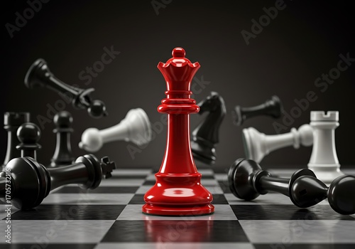 Red Queen Dominates Chessboard, Defeating Opponents