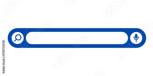 Search bar, blue web button