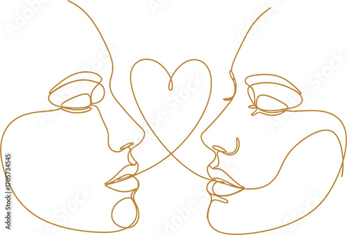 Intertwined Hearts: A Line Art Romance