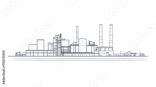 Industrial plant outline drawing