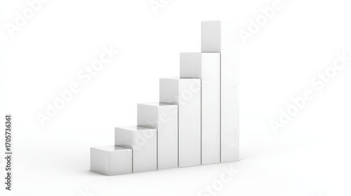 A series of ascending bar graphs arranged in increasing order from left to right, representing financial growth,